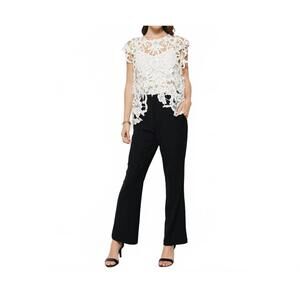 NEW INA FASHION evening muse lace top in white